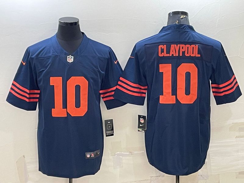 Men Chicago Bears 10 Claypool Blue orange 2022 Vapor Untouchable Limited Nike NFL Jersey